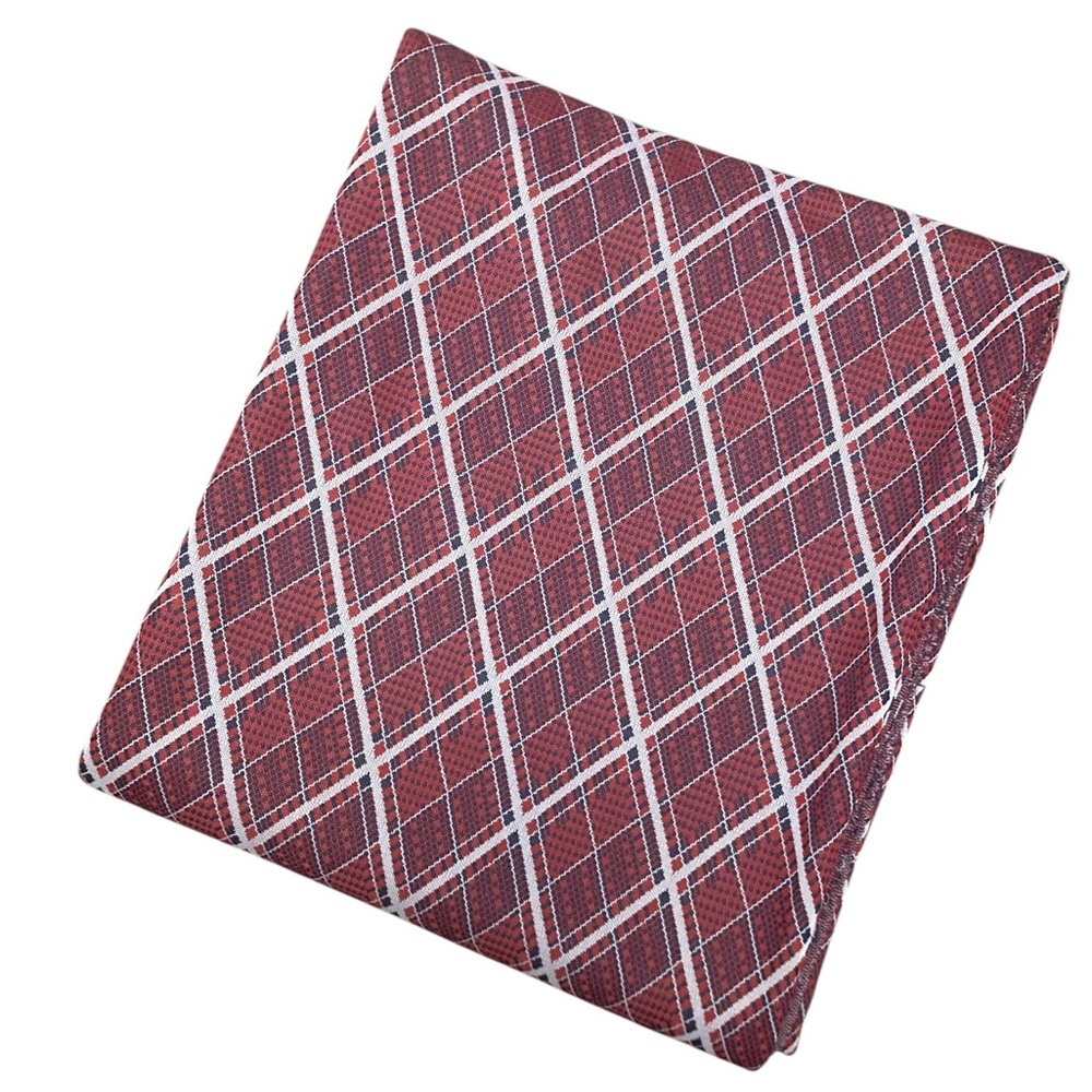 Vintage Stretchy Diamond Plaid Red Crafting Sewing Fabric Cottage
